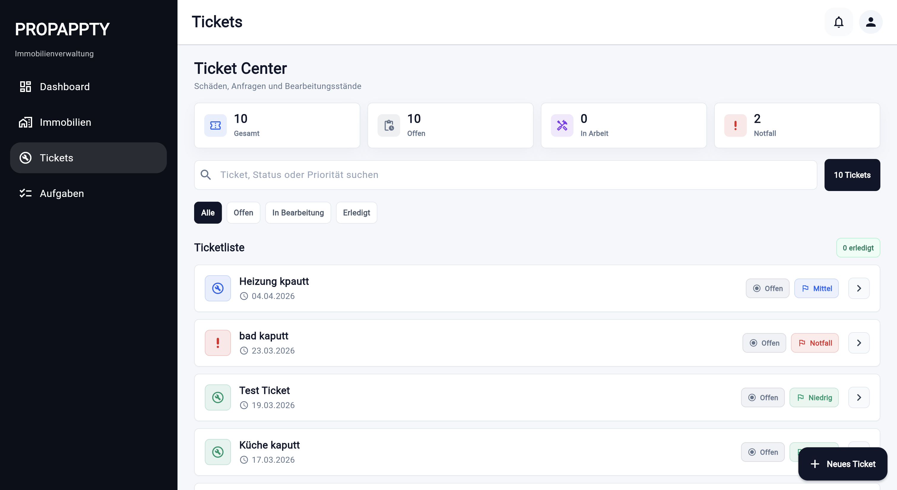 PROPAPPTY Ticket Center